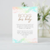 Kleurrijke Rainbow Clouds Baby shower Boek Aanvraa Informatiekaartje (Staand voorkant)