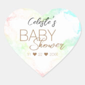 Kleurrijke Rainbow Clouds Baby shower Envelope Sea Hart Sticker (Voorkant)