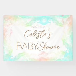 Kleurrijke Rainbow Clouds Baby shower Welkom Spandoek