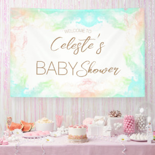 Kleurrijke Rainbow Clouds Baby shower Welkom Spandoek