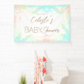 Kleurrijke Rainbow Clouds Baby shower Welkom Spandoek (Insitu)