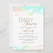 Kleurrijke Rainbow Clouds Genderneutraal Baby show Kaart (Voorkant)