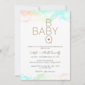 Kleurrijke Rainbow Clouds White BBQ Baby shower Kaart (Voorkant)