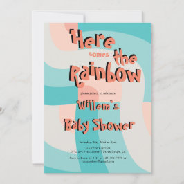 Kleurrijke Rainbow Color Wave Abstract Baby shower Kaart