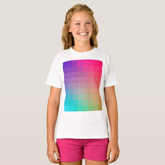 Kleurrijke Rainbow Colors Gradient Design T-shirt (Voorkant volledig)