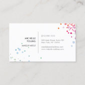 Kleurrijke Rainbow Confetti Bokehn op grijs Visitekaartje (Achterkant)