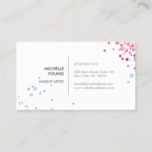 Kleurrijke Rainbow Confetti Bokehn op grijs Visitekaartje (Achterkant)