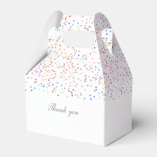 Kleurrijke Rainbow Confetti bruiloft Bedankdoosjes (Achterkant)