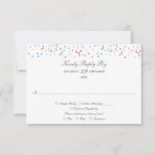 Kleurrijke Rainbow Confetti bruiloft RSVP Kaart (Voorkant)