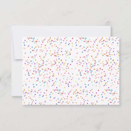 Kleurrijke Rainbow Confetti bruiloft RSVP Kaart (Achterkant)