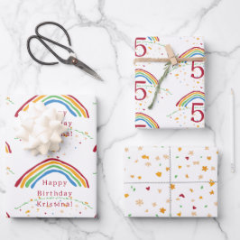 Kleurrijke Rainbow Confetti Custom Inpakpapier Vel