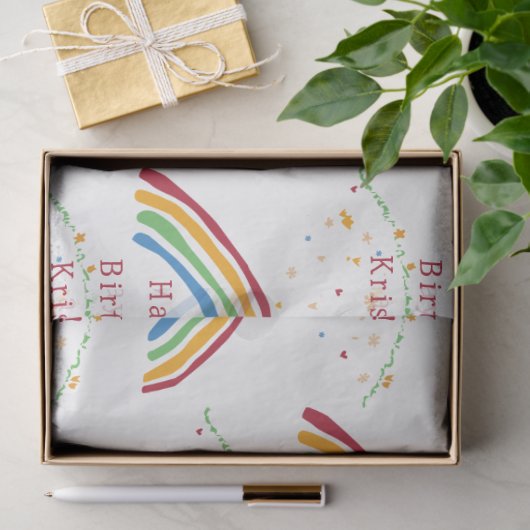 Kleurrijke Rainbow Confetti Custom Tissuepapier (Geschenk)