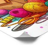 Kleurrijke Rainbow Crafting Girl Wall Poster Print (Hoek)