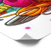 Kleurrijke Rainbow Crafting Girl Wall Poster Print (Hoek)