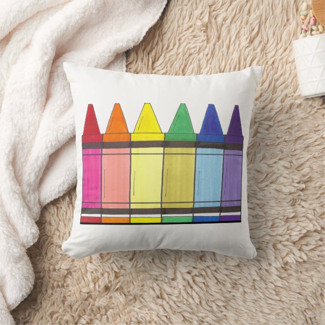 Kleurrijke Rainbow Crayons Art Supplies Artist Pri Kussen (Deken)