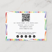 Kleurrijke Rainbow Crayons Kinder Leraar Kinderopv Visitekaartje (Achterkant)