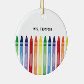 Kleurrijke Rainbow Crayons Leraar Waardering Keramisch Ornament (Rechts)