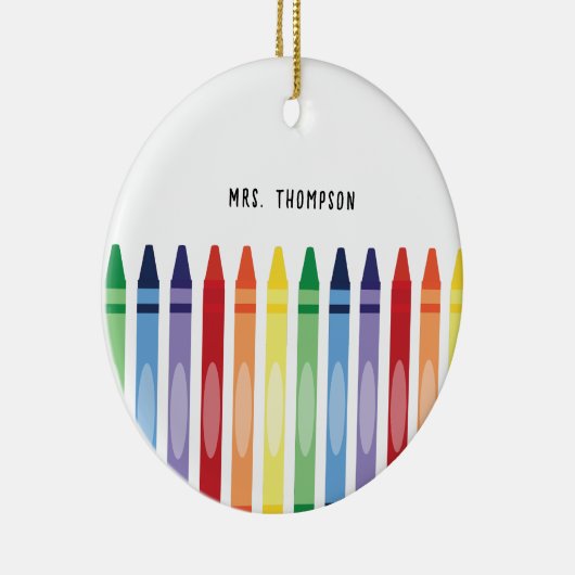 Kleurrijke Rainbow Crayons Leraar Waardering Keramisch Ornament (Rechts)