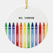 Kleurrijke Rainbow Crayons Leraar Waardering Keramisch Ornament (Voorkant)
