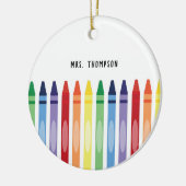 Kleurrijke Rainbow Crayons Leraar Waardering Keramisch Ornament (Links)