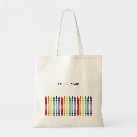 Kleurrijke Rainbow Crayons Leraar Waardering Tote Bag (Voorkant)