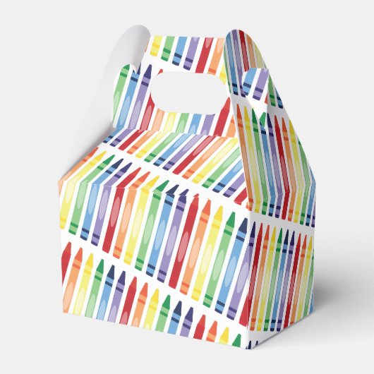 Kleurrijke Rainbow Crayons Patroon Bedankdoosjes (Achterkant)