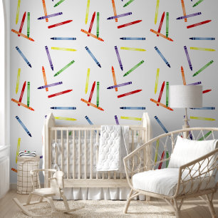 Kleurrijke Rainbow Crayons Patroon Behang