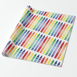 Kleurrijke Rainbow Crayons Patroon Cadeaupapier
