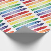 Kleurrijke Rainbow Crayons Patroon Cadeaupapier (Hoek)