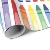 Kleurrijke Rainbow Crayons Patroon Cadeaupapier (Rol Hoek)