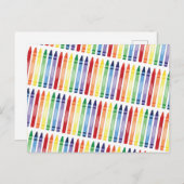 Kleurrijke Rainbow Crayons Patroon Feestdagenkaart (Voorkant / Achterkant)