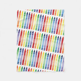 Kleurrijke Rainbow Crayons Patroon Fleece Deken