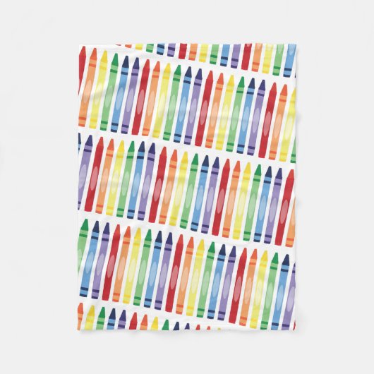 Kleurrijke Rainbow Crayons Patroon Fleece Deken (Voorkant)