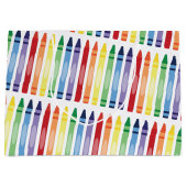 Kleurrijke Rainbow Crayons Patroon Groot Cadeauzakje (Voorkant)