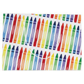 Kleurrijke Rainbow Crayons Patroon Groot Cadeauzakje (Achterkant)