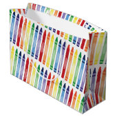 Kleurrijke Rainbow Crayons Patroon Groot Cadeauzakje (Achterkant Gekanteld)
