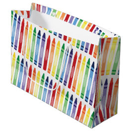 Kleurrijke Rainbow Crayons Patroon Groot Cadeauzakje