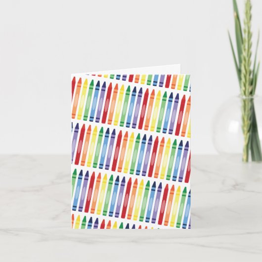 Kleurrijke Rainbow Crayons Patroon Kaart (Voorkant)
