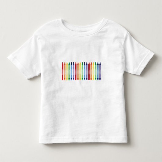 Kleurrijke Rainbow Crayons Patroon Kinder Shirts (Voorkant)