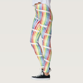 Kleurrijke Rainbow Crayons Patroon Leggings
