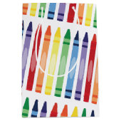 Kleurrijke Rainbow Crayons Patroon Medium Cadeauzakje (Voorkant)