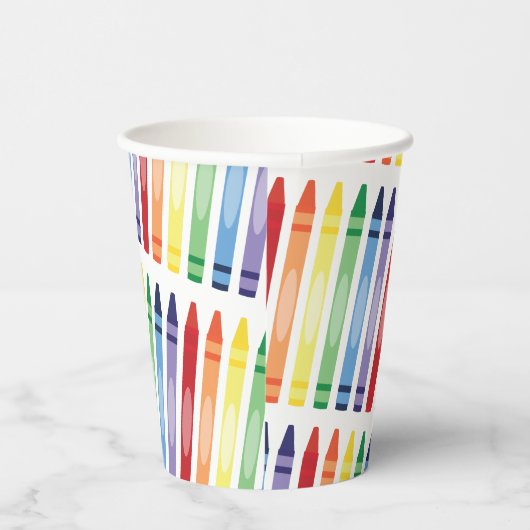 Kleurrijke Rainbow Crayons Patroon Papieren Bekers (Rechts)