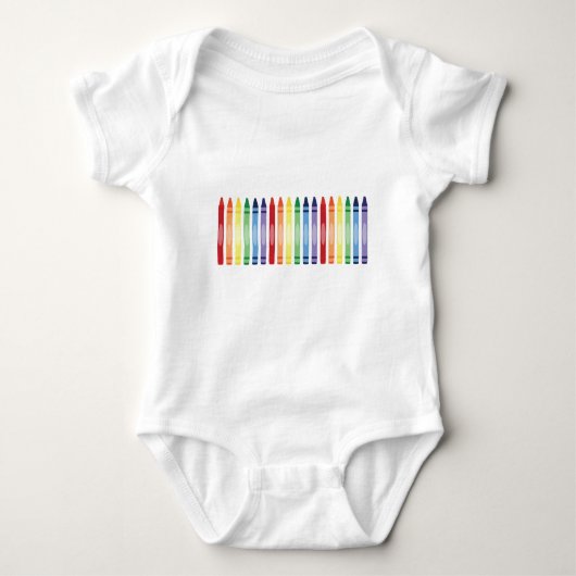 Kleurrijke Rainbow Crayons Patroon Romper (Voorkant)