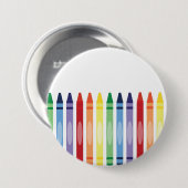 Kleurrijke Rainbow Crayons Patroon Ronde Button 7,6 Cm (Voorkant /achterkant)
