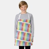 Kleurrijke Rainbow Crayons Patroon Schort (Gedragen)