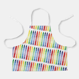 Kleurrijke Rainbow Crayons Patroon Schort