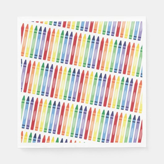 Kleurrijke Rainbow Crayons Patroon Servet (Voorkant)