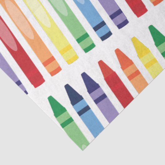 Kleurrijke Rainbow Crayons Patroon Tissuepapier (Detail)