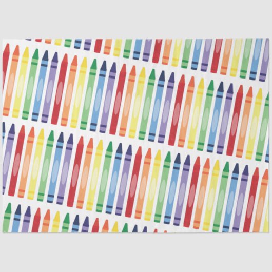 Kleurrijke Rainbow Crayons Patroon Tissuepapier (Voorkant)