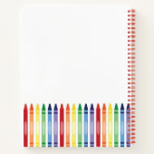 Kleurrijke Rainbow Crayons Schattige Monogram Sche Notitieboek (Achterkant)
